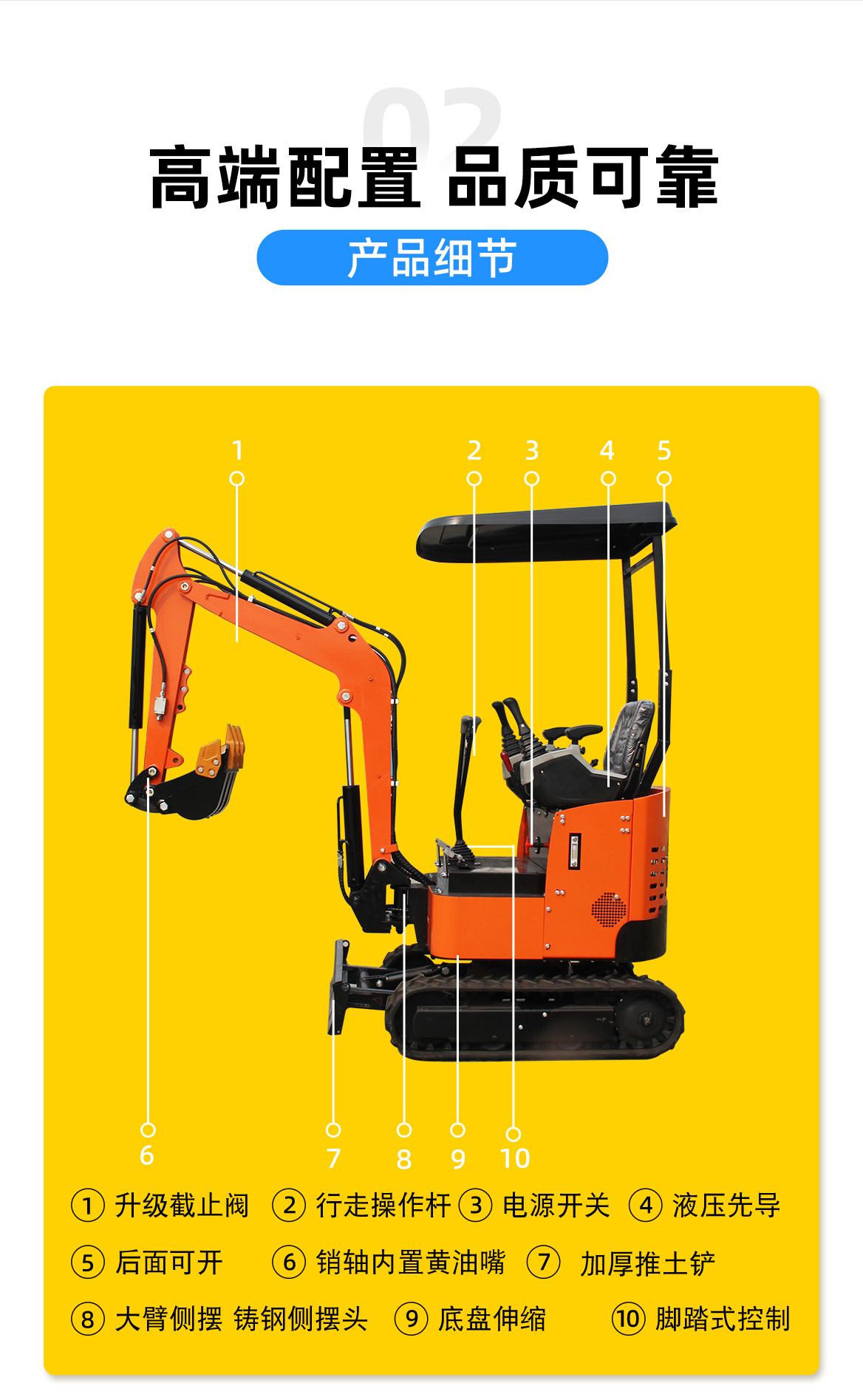 小型挖掘机0.8吨